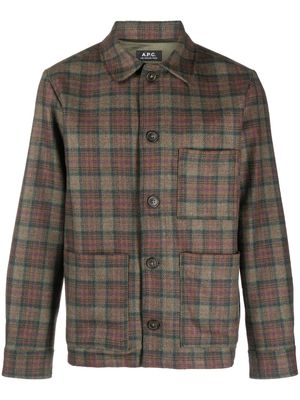 A.P.C. checked shirt jacket - Brown