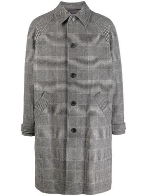 A.P.C. checked single-breasted coat - Black