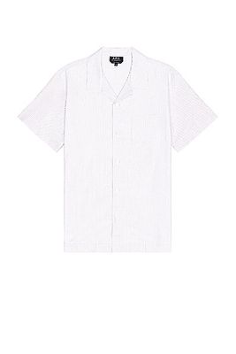 A.P.C. Chemise Lloyd Logo in Cream