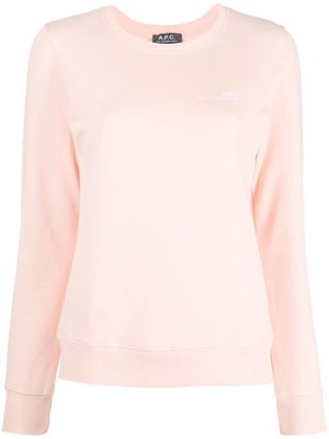 A.P.C. chest logo-print sweatshirt - Pink