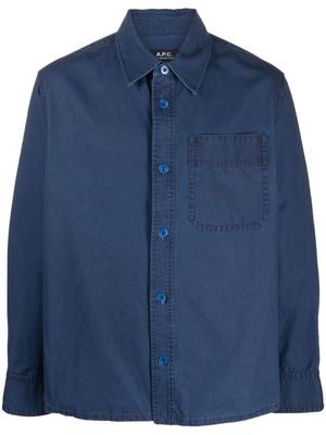 A.P.C. chest-pocket cotton shirt - Blue