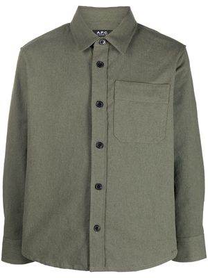 A.P.C. chest-pocket cotton shirt - Green