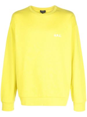 A.P.C. Clint logo-print cotton sweatshirt - Yellow