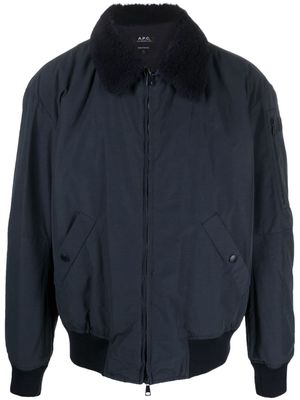 A.P.C. collared bomber jacket - Blue