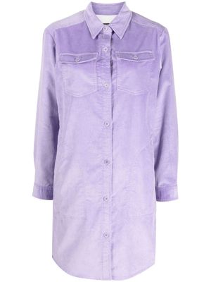 A.P.C. corduroy buttoned shirt dress - Purple