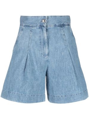 A.P.C. Dayana pleat-detail denim shorts - Blue