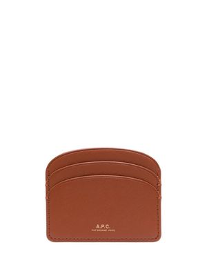 A.P.C. Demi-Lune leather cardholder - Brown