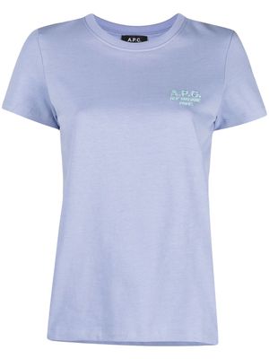 A.P.C. Denise embroidered-logo T-shirt - Purple