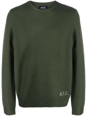 A.P.C. Edward logo-print jumper - Green