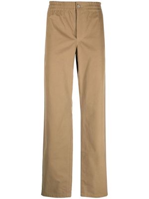 A.P.C. elasticated-waist straight-leg trousers - Brown