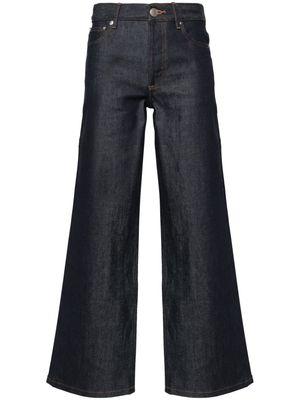 A.P.C. Elisabeth high-rise straight-leg cotton jeans - Blue