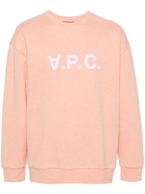 A.P.C. Elliot flocked-logo sweatshirt - Orange