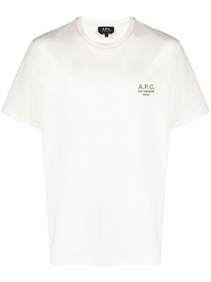 A.P.C. embroidered-logo cotton T-shirt - Neutrals