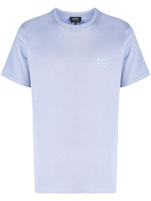 A.P.C. embroidered-logo cotton t-shirt - Purple