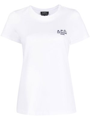 A.P.C. embroidered-logo detail T-shirt - White