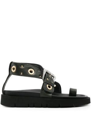 A.P.C. eyelet-embellished leather sandals - Green