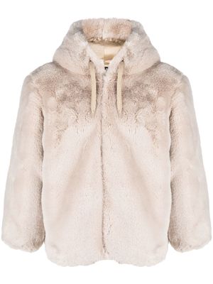 A.P.C. faux-fur hooded jacket - Neutrals