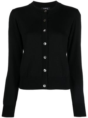 A.P.C. fine-knit long-sleeve cardigan - Black