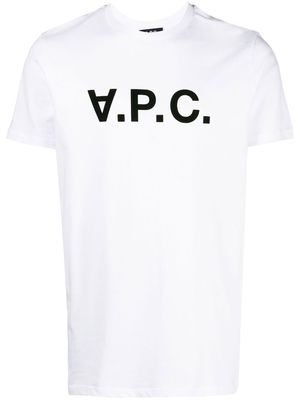A.P.C. flock-logo short sleeved T-shirt - White