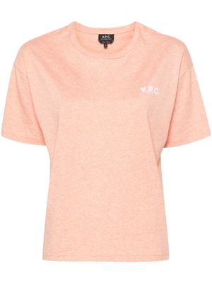 A.P.C. flocked-logo cotton sweatshirt - Pink