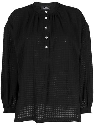 A.P.C. Flora tartan-check cotton blouse - Black