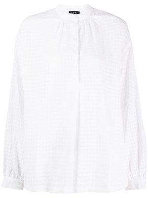 A.P.C. Flora tartan-check cotton blouse - White