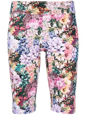 A.P.C. floral-print knee-length shorts - Green
