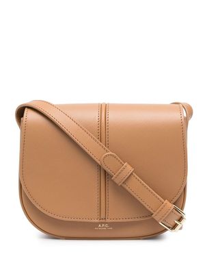 A.P.C. foldover leather satchel bag - Brown