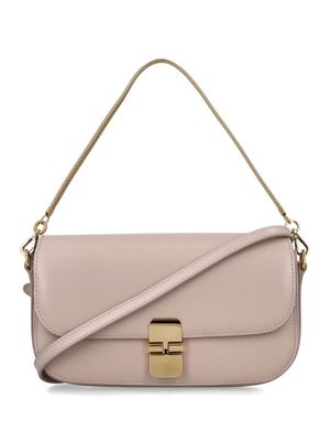 A.P.C. Grace leather clutch bag - Neutrals