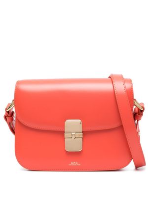 A.P.C. Grace leather shoulder bag - Orange