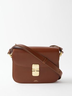 A.P.C. - Grace Small Smooth-leather Shoulder Bag - Womens - Tan