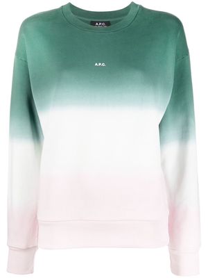 A.P.C. gradient-effect cotton sweatshirt - Pink