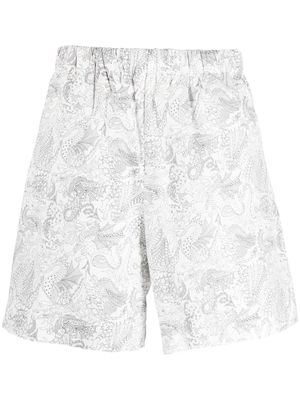 A.P.C. graphic-print high-waisted shorts - White