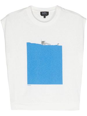 A.P.C. graphic-print sleeveless T-shirt - White