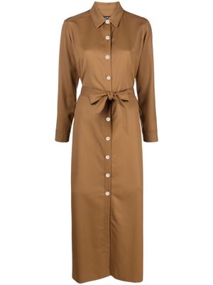 A.P.C. Gwyneth belted wool shirtdress - Brown