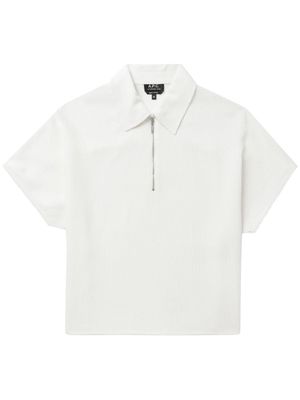 A.P.C. half-zip T-shirt - White