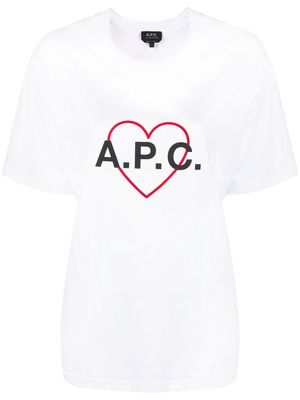 A.P.C. heart logo cotton T-shirt - AAB BLANC
