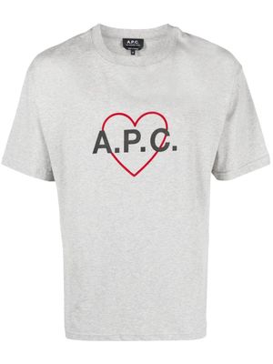 A.P.C. heart logo cotton T-shirt - Grey