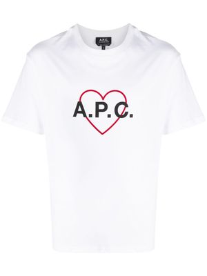 A.P.C. heart logo cotton T-shirt - White