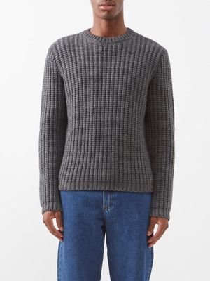 A.P.C. - Heini Ribbed Wool-blend Sweater - Mens - Grey
