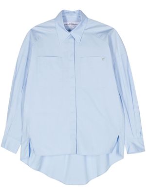 A.P.C. high-low hem poplin shirt - Blue