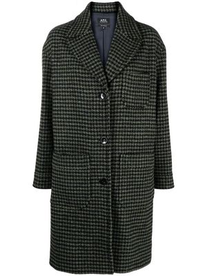 A.P.C. houndstooth single-breasted coat - Green