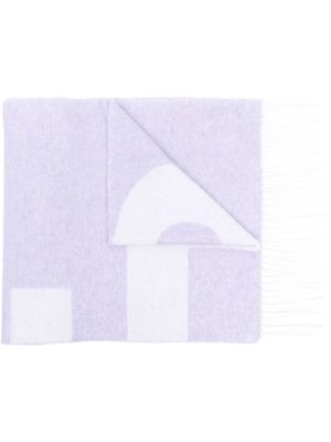 A.P.C. intarsia-knit logo scarf - Purple