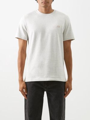 A.P.C. - Item Logo-print Cotton-jersey T-shirt - Mens - Grey
