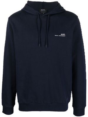 A.P.C. Item logo-print hoodie - Blue