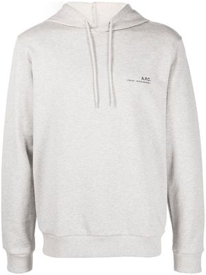 A.P.C. Item logo-print hoodie - Grey