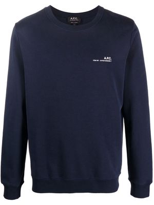 A.P.C. Item logo-print sweatshirt - Blue