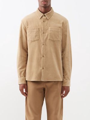 A.P.C. - Joe Patch-pocket Cotton-corduroy Shirt - Mens - Beige