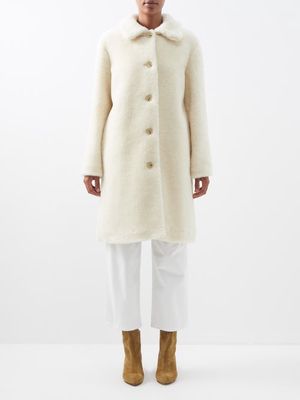 A.P.C. - Katerine Wool-blend Faux-shearling Coat - Womens - Ecru