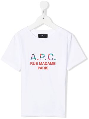 A.P.C. KIDS logo-print cotton T-shirt - White